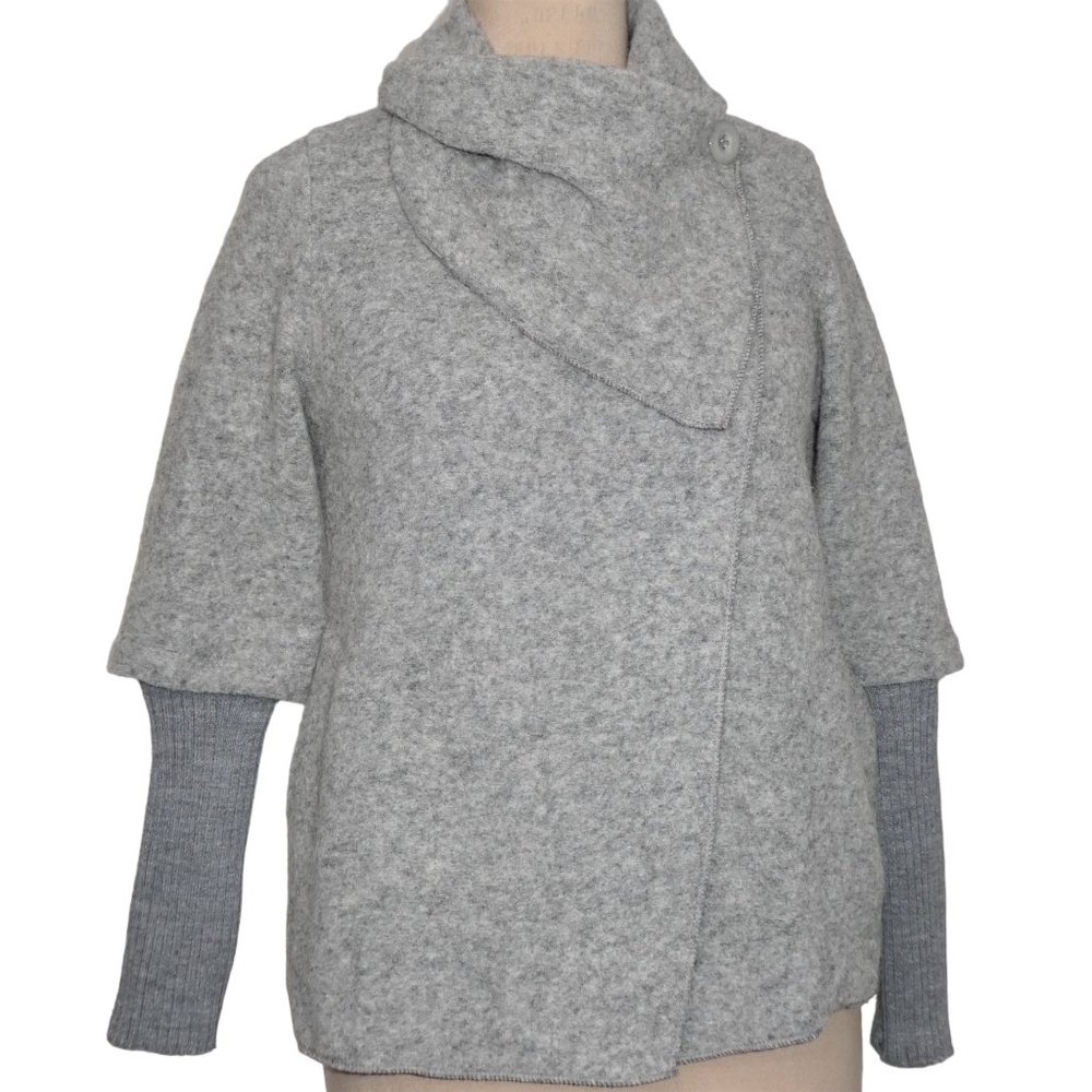 Marisa & Marie Grey Wool Blend Sweater Jacket Size S NWT